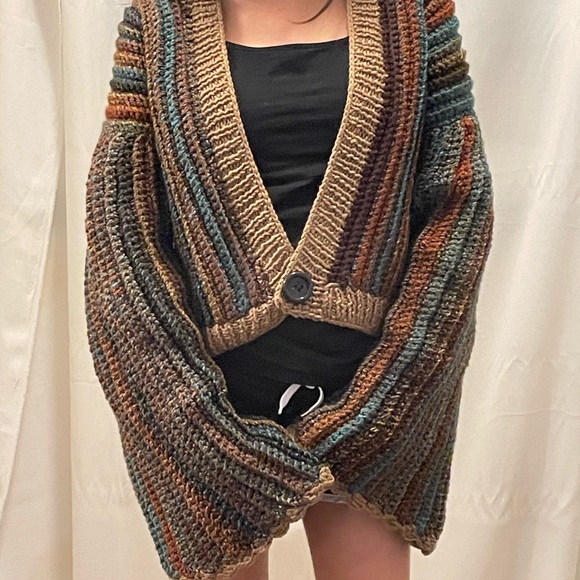 Striped Multicolor Knit Cardigan Sweater - Picture 5 of 7